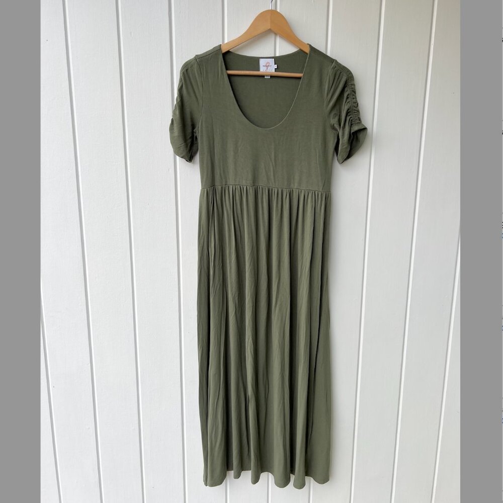 HATCH Olive Green stretchy maternity dress - size XS